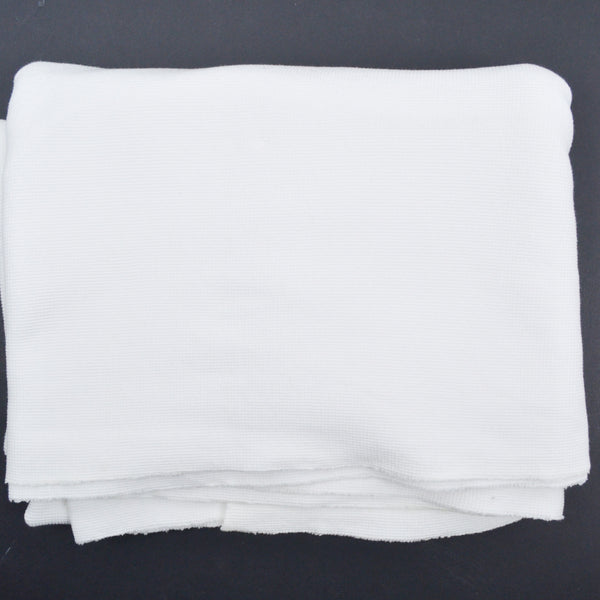 White Small Waffle Stretch Knit Fabric - 48" x 50"