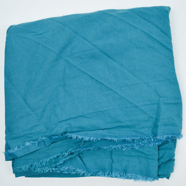 Teal Linen-Like Flowy Woven Fabric - 50" x 104"