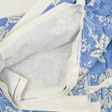 Blue + White Ornate Floral Print Laura Ashley Woven Drapery Fabric - 54" x 108"