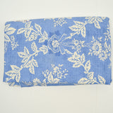 Blue + White Ornate Floral Print Laura Ashley Woven Drapery Fabric - 54" x 108"