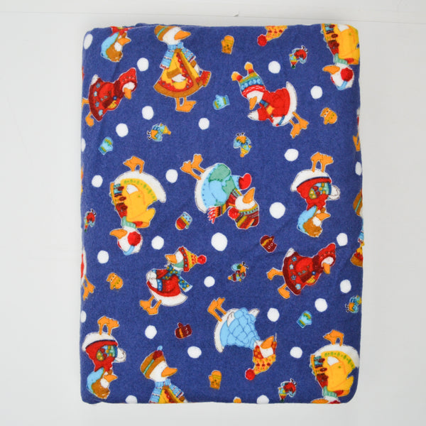 Christmas Duck Print Flannel Fabric - 39" x 108"