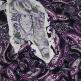 Purple Paisley Print Stretchy Knit Fabric - 66" x 80"