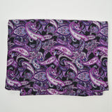 Purple Paisley Print Stretchy Knit Fabric - 66" x 80"