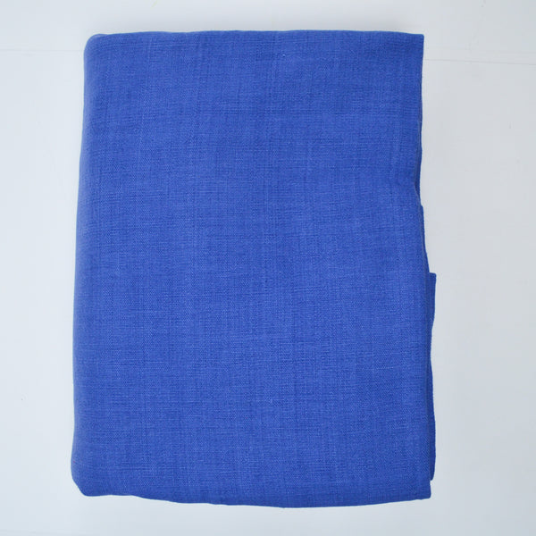 Bright Blue Thick Linen-Like Woven Fabric - 56" x 152"