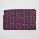 Red + Blue Wavy Stripe Print Quilting Weight Woven Fabric - 45" x 90"