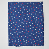 Blue, Red + White Sheer Polka Dot Woven Fabric - 31" x 136"