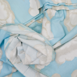 Light Blue + White Cloud Print Flannel Fabric - 44" x 132"