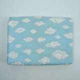 Light Blue + White Cloud Print Flannel Fabric - 46" x 152"