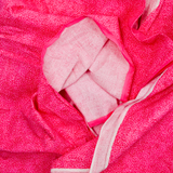 Bright Pink Dainty White Floral Print Quilting Weight Woven Fabric - 45" x 122"