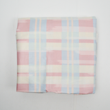 Pink, Blue + Off-White Plaid Stain Resist Coated Woven Drapery Fabric - 57" x 168"