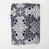 Navy + White Floral Resist Dyed Woven Fabric - 44" x 120"