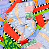 Bright Rainbow Patchwork Collage Print Quilting Weight Woven Fabric - 43" x 120"