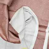Dusty Pink + White Striped Woven Fabric - 56" x 152"