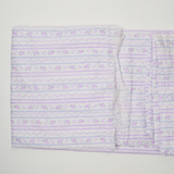 Lavender + White Dainty Floral Stripe Textured Woven Fabric - 46" x 148"