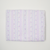 Lavender + White Dainty Floral Stripe Textured Woven Fabric - 46" x 148"