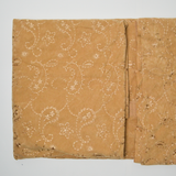 Brown Paisley Embroidery Velveteen Fabric - 60" x 102"