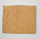 Brown Paisley Embroidery Velveteen Fabric - 60" x 102"
