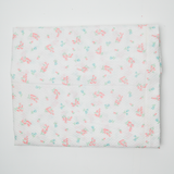 White, Pink + Green Dainty Floral Print Textured Woven Fabric - 46" x 108"