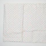 White, Yellow + Red Dainty Floral Print Textured Woven Fabric - 46" x 110"