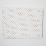 White, Yellow + Red Dainty Floral Print Textured Woven Fabric - 46" x 110"