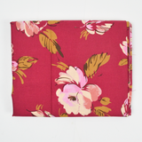 Maroon, Pink + Yellow Floral Print Woven Shirting Fabric - 40" x 70"