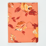 Orange Autumnal Floral Print Woven Shirting Fabric - 40" x 70"