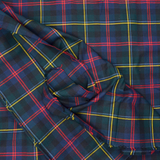 Green, Blue, Red + Yellow Plaid Woven Fabric - 52" x 90"