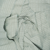 Light Green + Brown Thread Ruched Woven Fabric - 27" x 53"