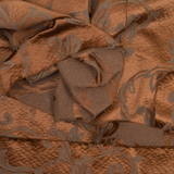 Brown Floral Jacquard Textured Woven Fabric - 37" x 46"