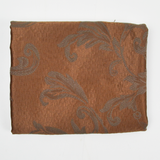 Brown Floral Jacquard Textured Woven Fabric - 37" x 46"