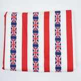 Red, White + Blue Union Jack Stripe Print Denim Twill Woven Fabric - 44" x 116"