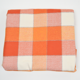Orange + White Buffalo Check Brushed Woven Fabric - 44" x 148"