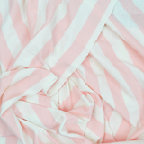 Pink + White Stripe Jersey Knit Fabric - 68" x 76"
