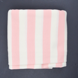 Pink + White Stripe Jersey Knit Fabric - 68" x 76"