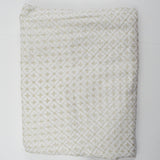 White + Beige Geometric Print Linen-Like Woven Home Decor Fabric - 24" x 84"