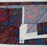 Black + Neon Colorful Paisley Print Synthetic Woven Fabric - 64" x 116"