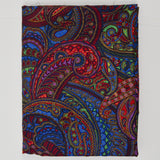 Black + Neon Colorful Paisley Print Synthetic Woven Fabric - 64" x 116"