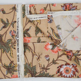 Brown + Coral Floral Print Scotchgard-Coated Woven Home Decor Fabric - 48" x 124"