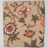 Brown + Coral Floral Print Scotchgard-Coated Woven Home Decor Fabric - 48" x 124"