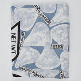 Light Gray-Blue + White Hershey's Kiss Print Lightweight Woven Fabric - 70" x 92"
