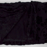 Sheer Black + Velvet Floral Burnout Fabric - 47" x 424"