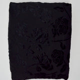 Sheer Black + Velvet Floral Burnout Fabric - 47" x 424"