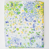 White, Blue, Green + Yellow Floral Print Stain Resistant-Coated Woven Home Decor Fabric - 34" x 86"