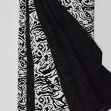 Black + White Double Knit Poly/Viscose/Spandex Fabric - 52" x 124"