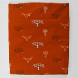 Burnt Orange UT Austin Longhorn Print Quilting Weight Woven Fabric - 41" x 108"