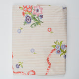 Blue, Green + Pink Stripe and Floral Print Stain Resistant-Coated Woven Home Decor Fabric Curtain - 50" x 80"