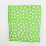 Green + White Semi-Sheer Polka Dot Print Woven Fabric - 60" x 360"
