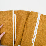 Yellow + Brown Wood Grain Print Quilting Weight Woven Fabric - 32" x 98" + extra