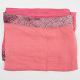 Pink Sheer Crepe Viscose Fabric with Metallic Floral Trim - 38" x 82"