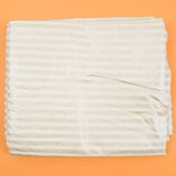 White + Metallic Champagne Stripe Print Woven Drapery Fabric - 16" x 124"